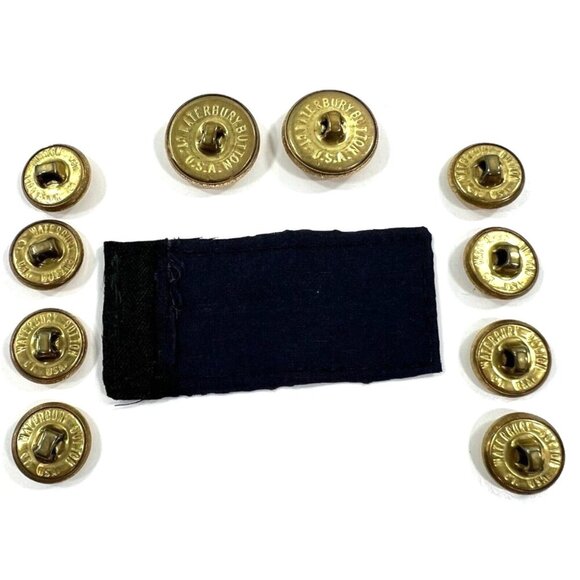 Polo Lauren Ralph Lauren Replacement Buttons Gold Toned Waterbury USA 10 Count - Picture 5 of 9